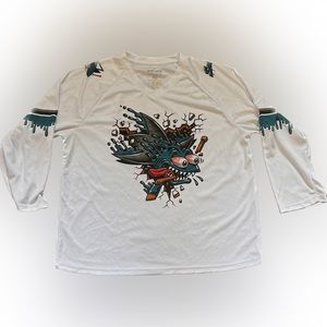 San Jose Sharks Hockey Jersey SGA Shark Freak Medium Designed By Jimbo Phillips